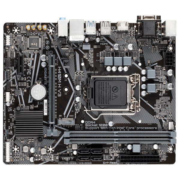 Bekijk afbeelding 1 van Gigabyte 1200 H410M H V3 - M.2/HDMI/VGA/ÂµATX